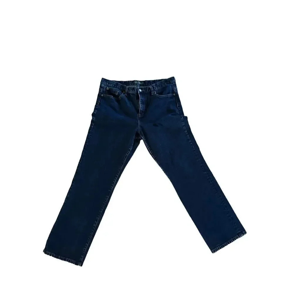 LRL Lauren Women's Blue Stretch Slim Fit Tapered Leg Pull-On Jeans Size 14